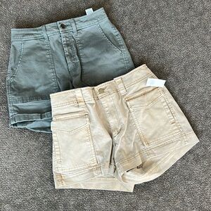 Chino shorts: 1 old navy small khaki color, 1 market and spruce size 2 green.